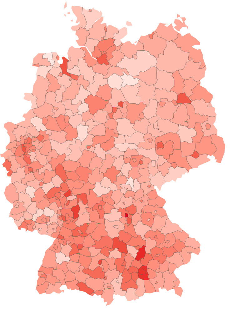 Deutschlandkarte mit den Standorten der Verwaltungshochschulen